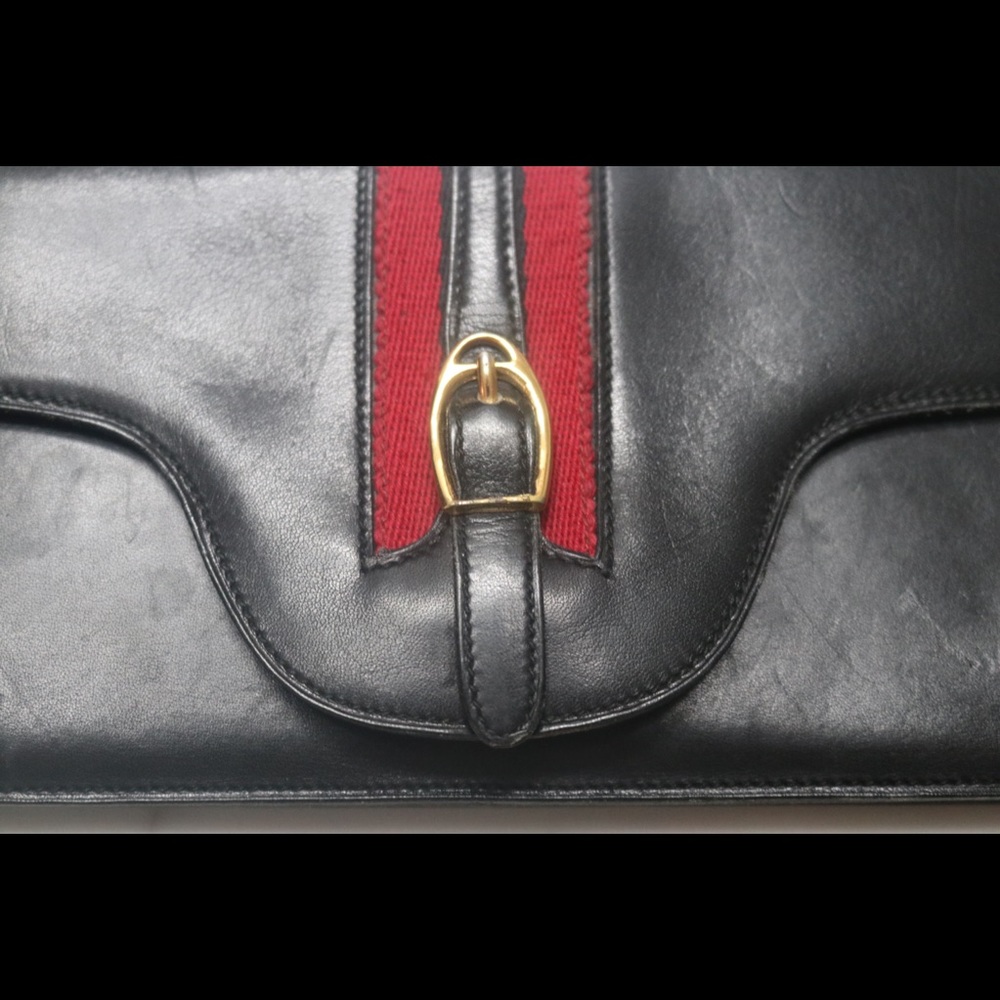 VINTAGE black/red leather Gucci - Picture 2 of 8